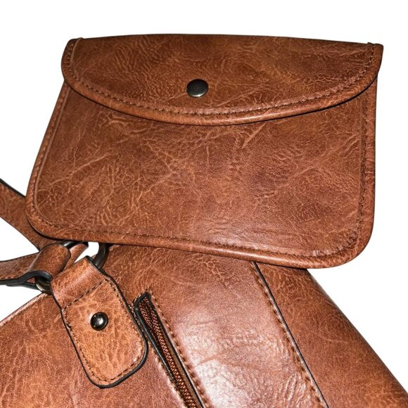 montana west as new brown studded leather conceal and carry purse bag 5x10x12 - Picture 9 of 9